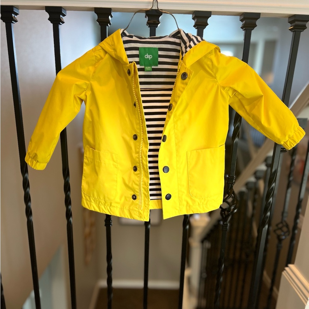 Boys yellow rain jacket, 6-12 mo